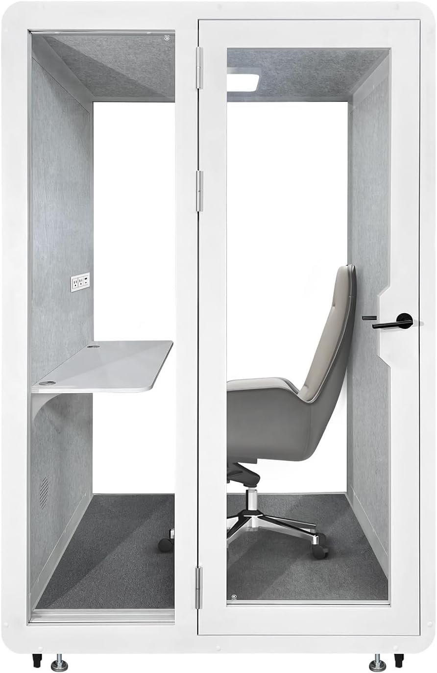 61F7MmMn1nL._AC_SL1500_.jpg Soundproof Office Pod Booth, Quiet Meeting Pod with Acoustic Panels, Portable Modular Pod, Privacy Booth for Private Phone Calling, One to Two Person... - Image 1