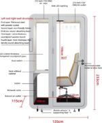 GEARONIC Mobile Office Pod Booth, Sound Proof Booth for Home, Mobile Roller with Desk, LED Light, Fans and AC USB Ports (Black Obsidian) - Image 2