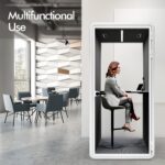 Quiet Meeting Pod with Acoustic Panels, Office Soundproof Booth with Furniture, Portable Removable Working Booth for Private Phone Calling, Study,... - Image 2