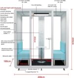 GEARONIC Mobile Office Pod Booth, Sound Proof Office Pod Booth with Mobile Roller, Larger Space for 2-4 People, LED Lighting System,Fans and AC USB... - Image 2