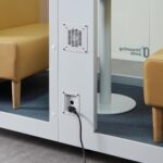 GEARONIC Mobile Office Pod Booth, Standard Sound Proof Office Pod for 2 People, Sound Pod Booth with Mobile Roller, LED Lighting System,Fans and AC USB Ports - Image 7