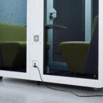 GEARONIC Mobile Office Pod Booth, Sound Proof Office Pod Booth with Mobile Roller, Larger Space for 2-4 People, LED Lighting System,Fans and AC USB... - Image 3