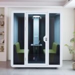 GEARONIC Mobile Office Pod Booth, Sound Proof Office Pod Booth with Mobile Roller, Larger Space for 2-4 People, LED Lighting System,Fans and AC USB... - Image 8