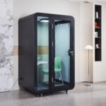 GEARONIC Mobile Office Pod Booth, Sound Proof Booth for Home, Mobile Roller with Desk, LED Light, Fans and AC USB Ports (Black Obsidian) - Image 8