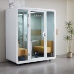 GEARONIC Mobile Office Pod Booth, Standard Sound Proof Office Pod for 2 People, Sound Pod Booth with Mobile Roller, LED Lighting System,Fans and AC USB Ports - Image 9