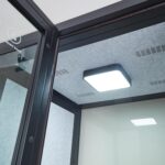 GEARONIC Mobile Office Pod Booth, Sound Proof Booth for Home, Mobile Roller with Desk, LED Light, Fans and AC USB Ports (Black Obsidian) - Image 5