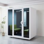 GEARONIC Mobile Office Pod Booth, Sound Proof Office Pod Booth with Mobile Roller, Larger Space for 2-4 People, LED Lighting System,Fans and AC USB... - Image 7