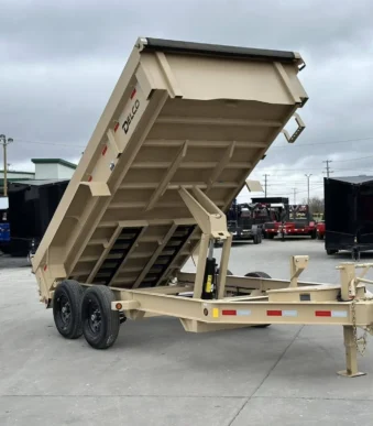 7×14 7TON Telescopic Dump Trailer with alum wheels