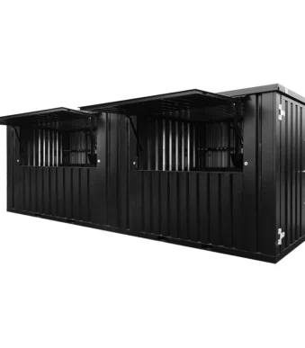 20 Foot Container Bar for Pop-up Shops and Events – Black RAL 9005