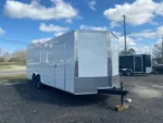Fast Cargo 8.5×24 Enclosed Trailer for Sale White, In Stock. Call for Free Estimate with Rent to Own Available & Delivery Available.