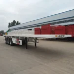 3 Axle Transport 20ft 40ft Container Flatbed Semi Trailer For Sale - Image 2