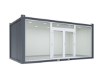 6×3.2 m Glass Container, 1 Glass Wall
