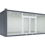 6×3.2 m Glass Container, 1 Glass Wall